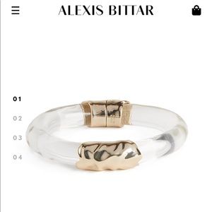 Alexis Bittar Crumpled Metal Clasp Hinge Bracelet